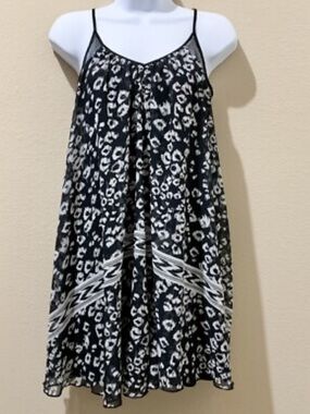 Express Black and White Spaghetti-Strap Dress
